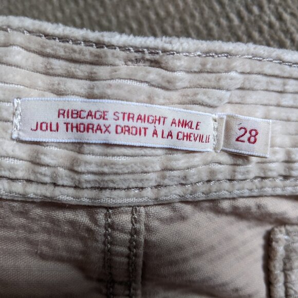 Levi's Corduroy beige pants high cut straight leg - Picture 3 of 6